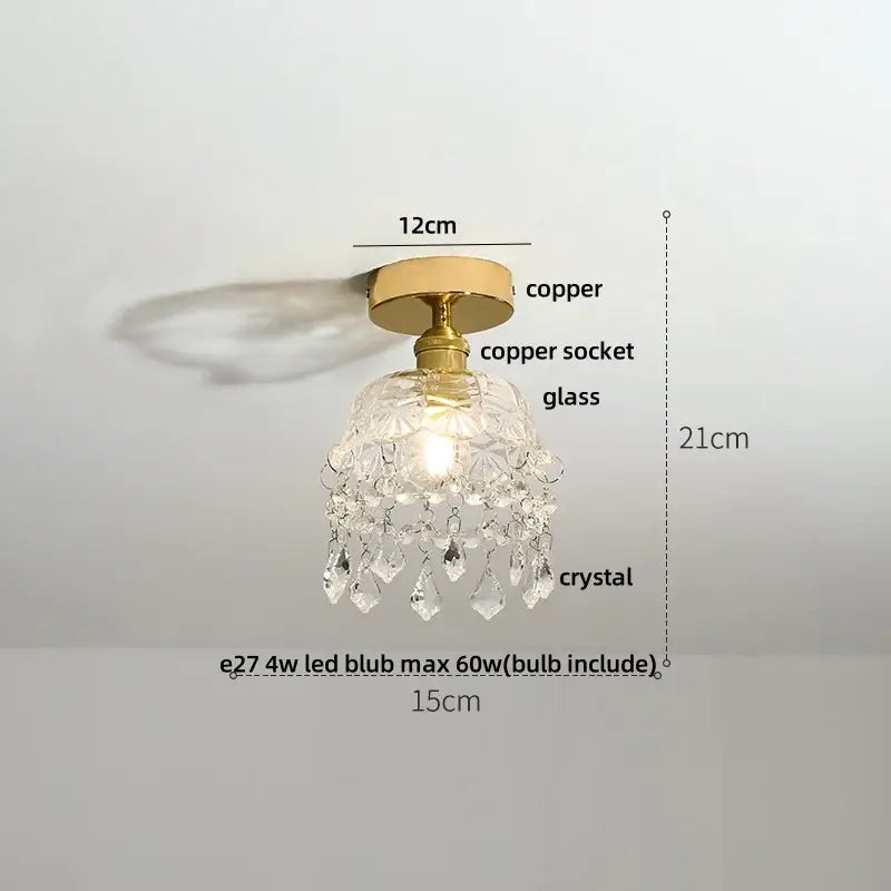 Clear Glass Gold Ceiling Light