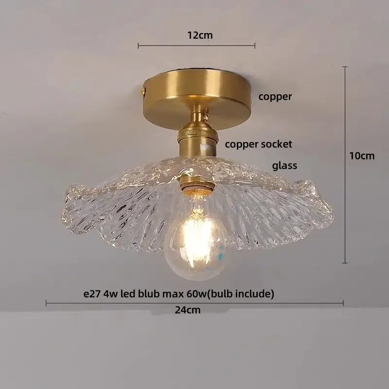 Clear Glass Gold Ceiling Light
