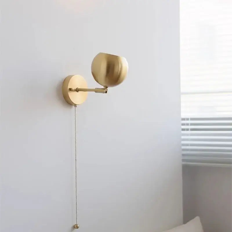 Copper Pull Chain Wall Light