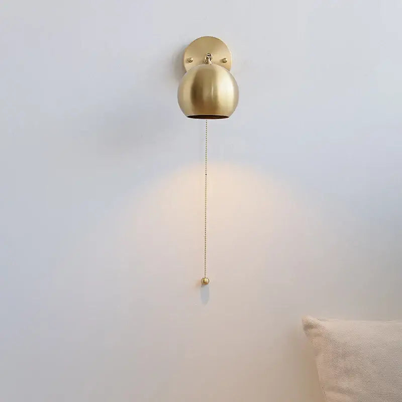 Copper Pull Chain Wall Light