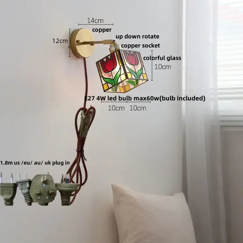 Copper Pull Chain Wall Light