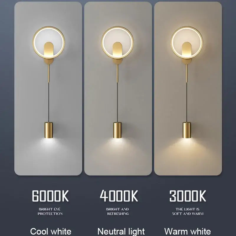 Gold Circular Wall Sconce
