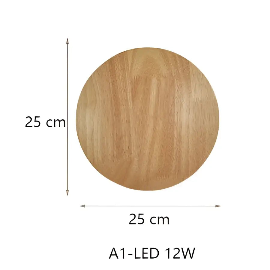Round Wooden Wall Lamp