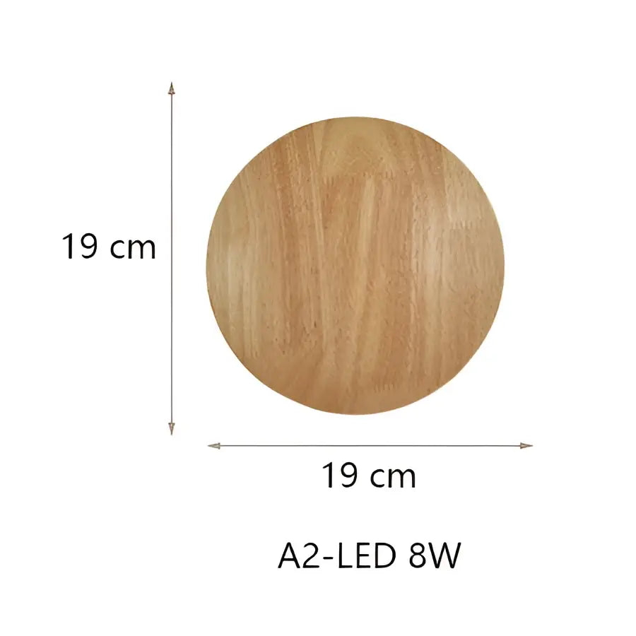 Round Wooden Wall Lamp