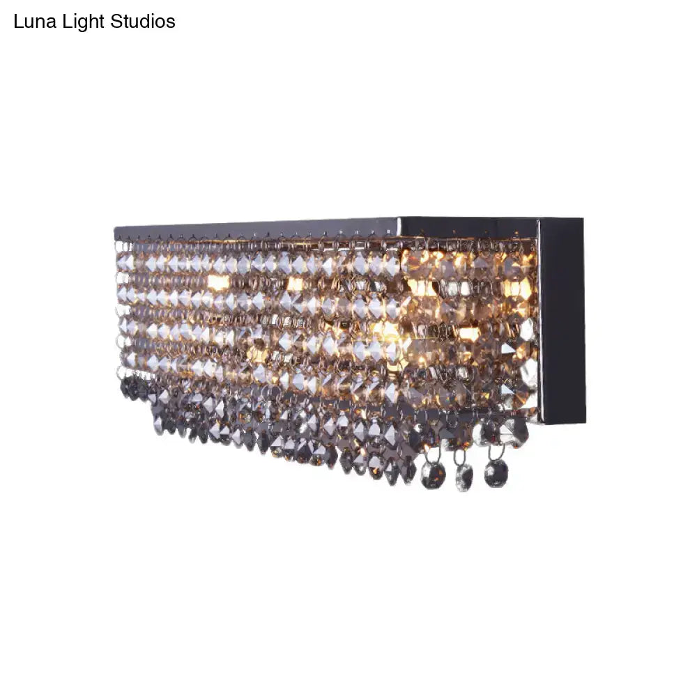 Chrome Octagonal Crystal Wall Light