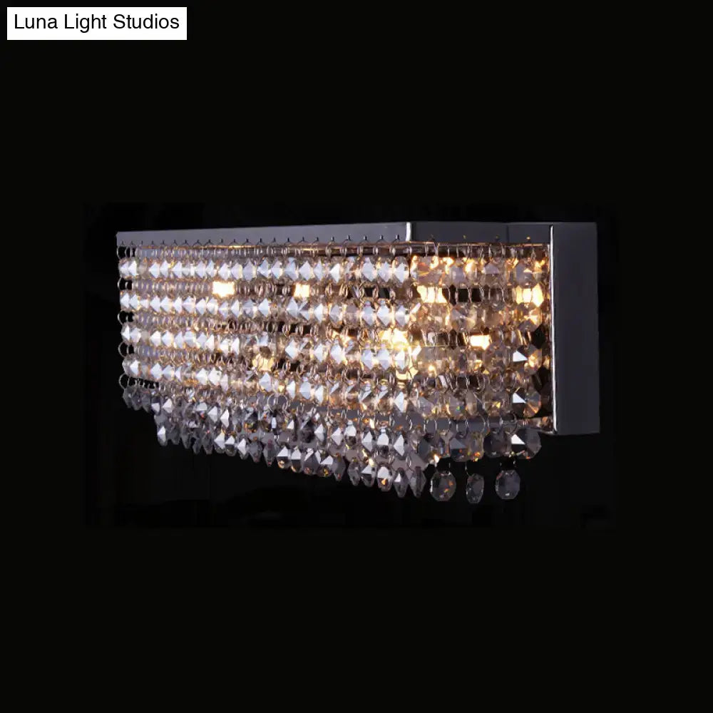 Chrome Octagonal Crystal Wall Light