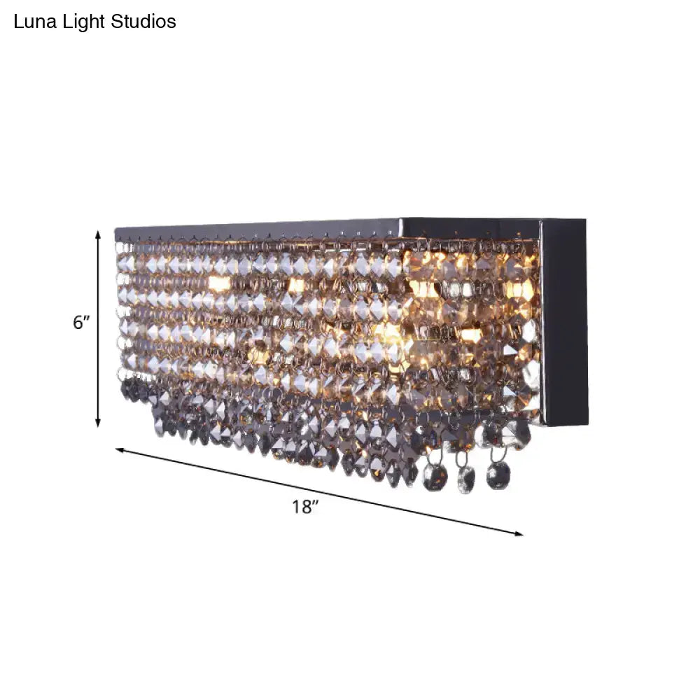 Chrome Octagonal Crystal Wall Light