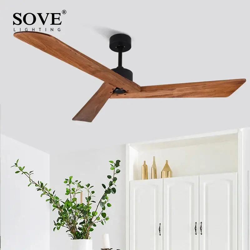 White Wood 60-Inch Blade Ceiling Fan