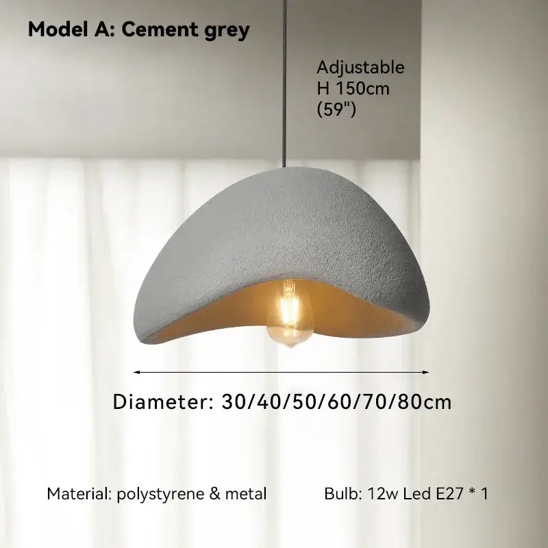 White Ceramic Pendant Light 80cm with LED
