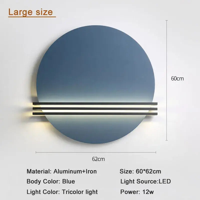 Black Circular Tricolor Wall Lamp