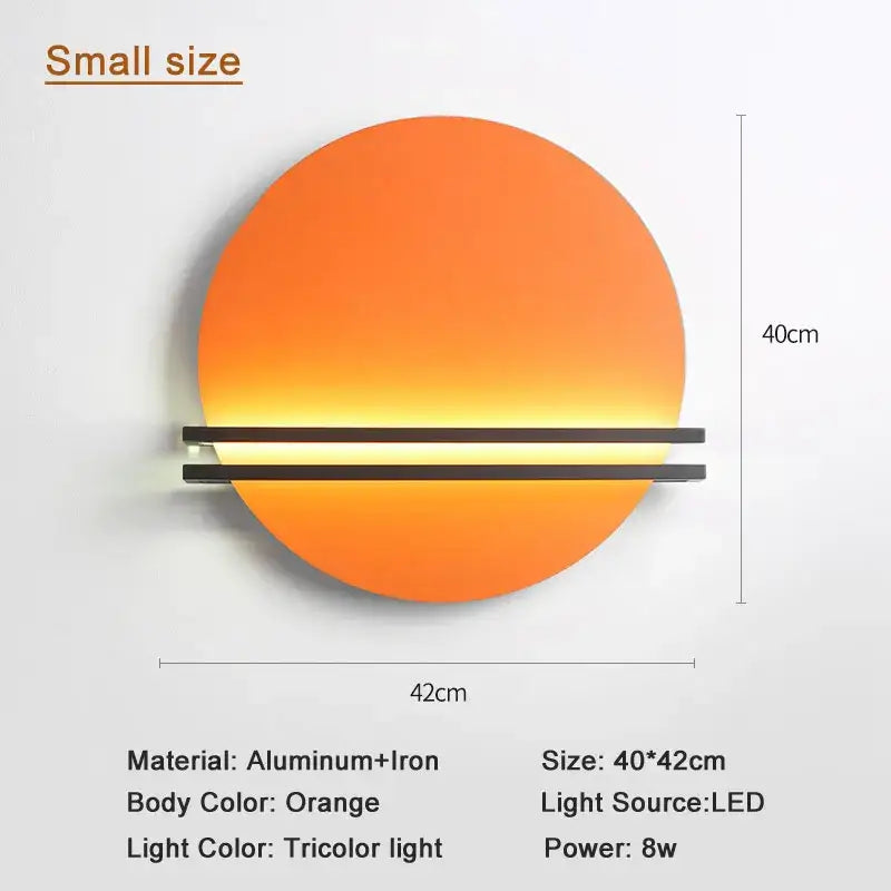 Black Circular Tricolor Wall Lamp