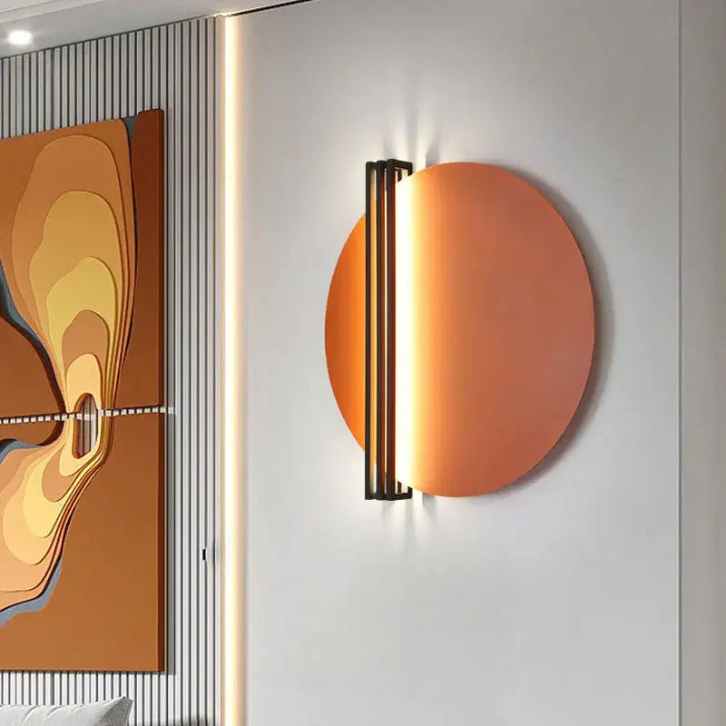 Black Circular Tricolor Wall Lamp