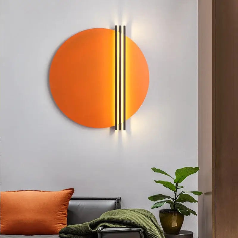 Black Circular Tricolor Wall Lamp
