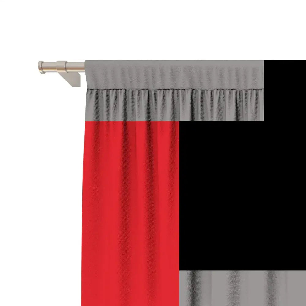 White Geometric Curtain Set
