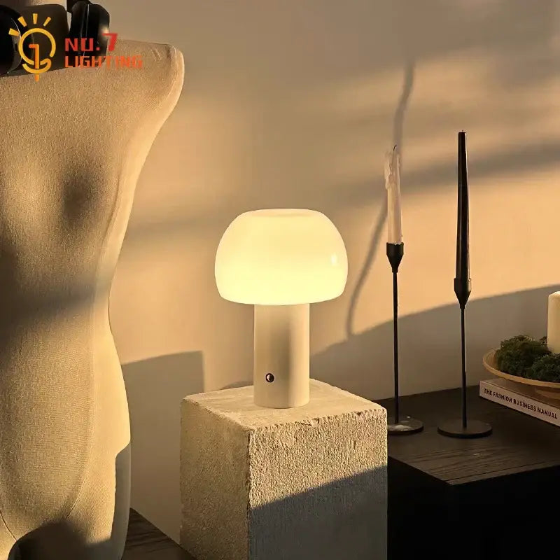 White Mushroom Table Lamp