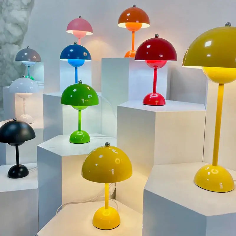 Orange Metal Dome Lamp