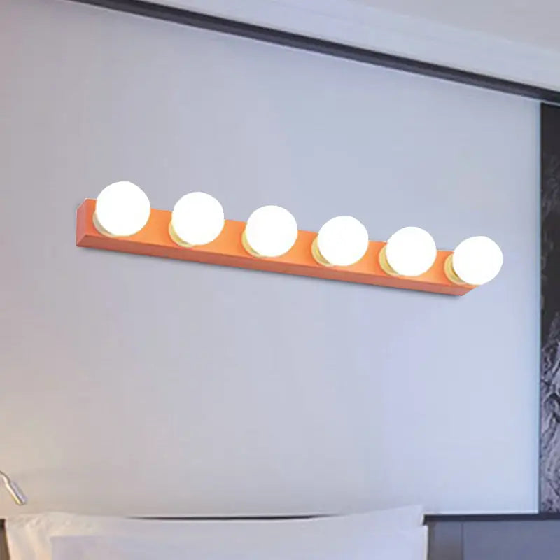 Orange White Vanity Light Fixture 3-6 Bulbs