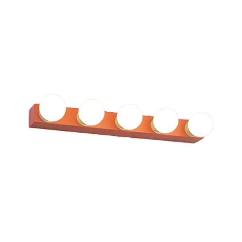 Orange White Vanity Light Fixture 3-6 Bulbs