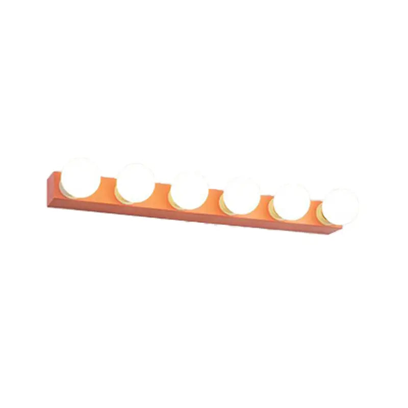 Orange White Vanity Light Fixture 3-6 Bulbs