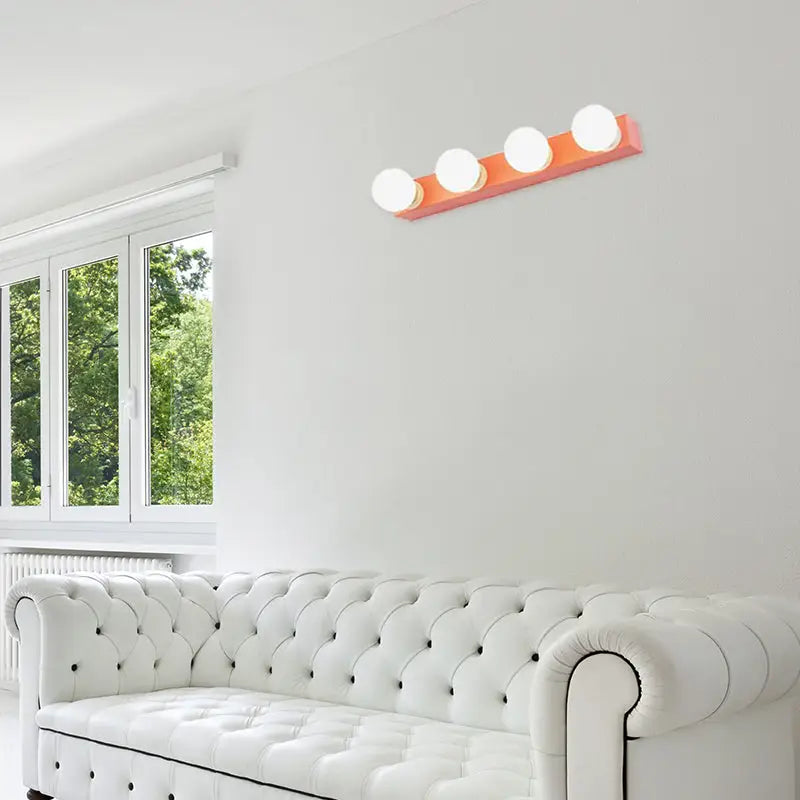Orange White Vanity Light Fixture 3-6 Bulbs