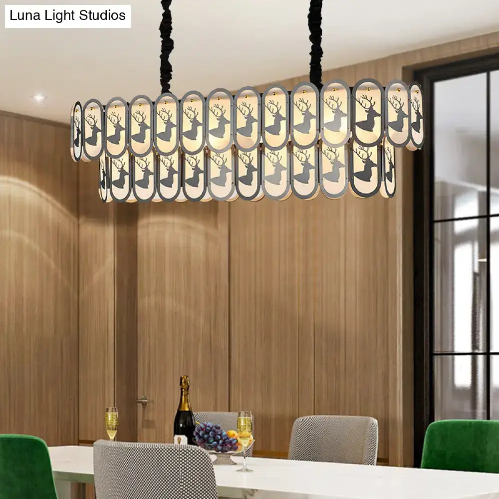 Glass Nickel Suspension Light