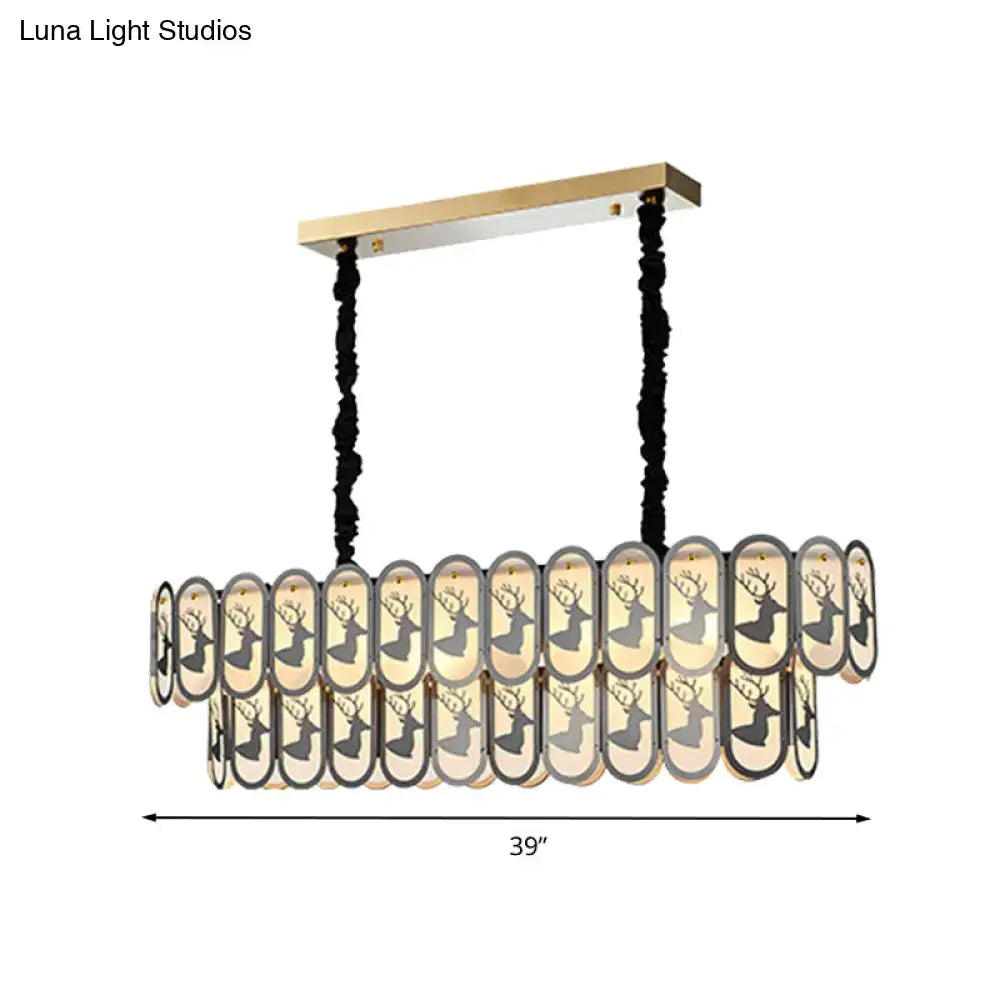 Glass Nickel Suspension Light