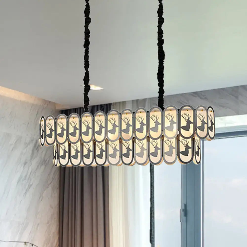 Glass Nickel Suspension Light
