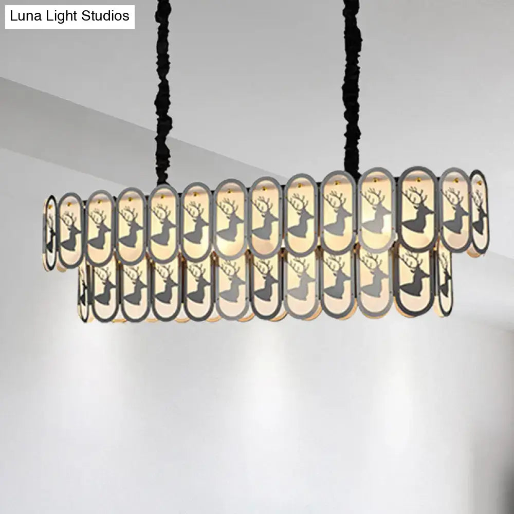 Glass Nickel Suspension Light
