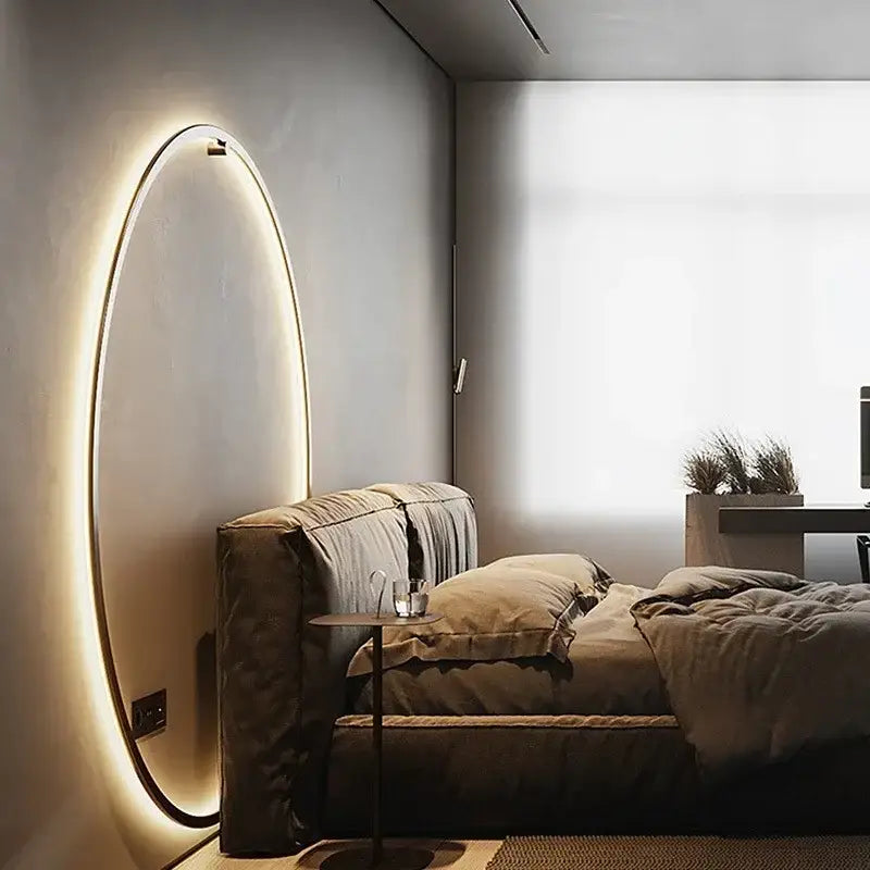 Gold Oval Wall Sconce with Adjustable Mood Light