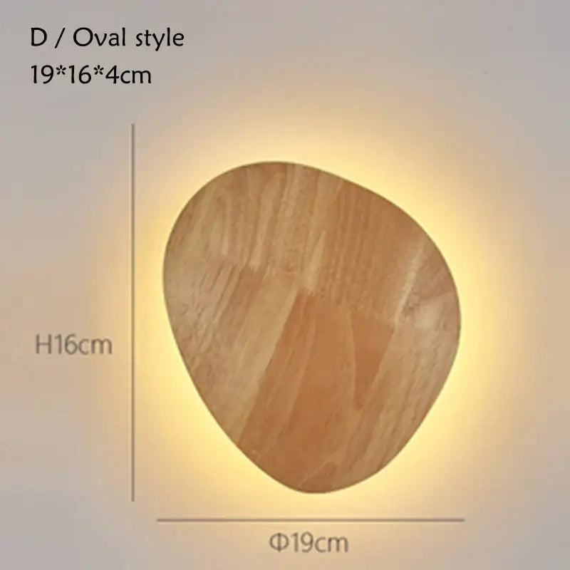 Wooden Oval LED Lamp