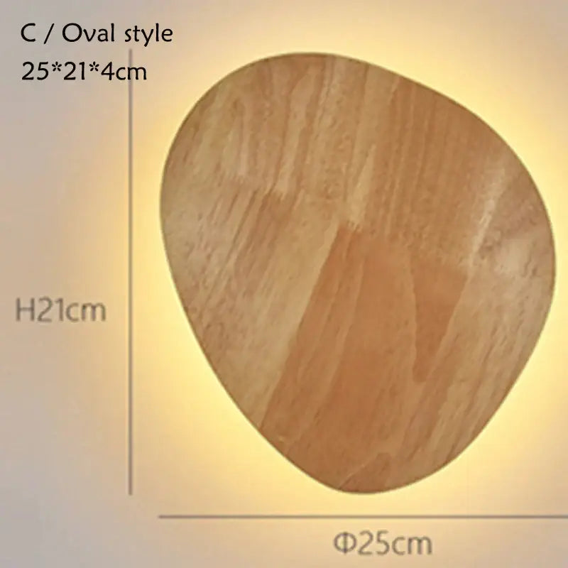 Wooden Oval LED Lamp