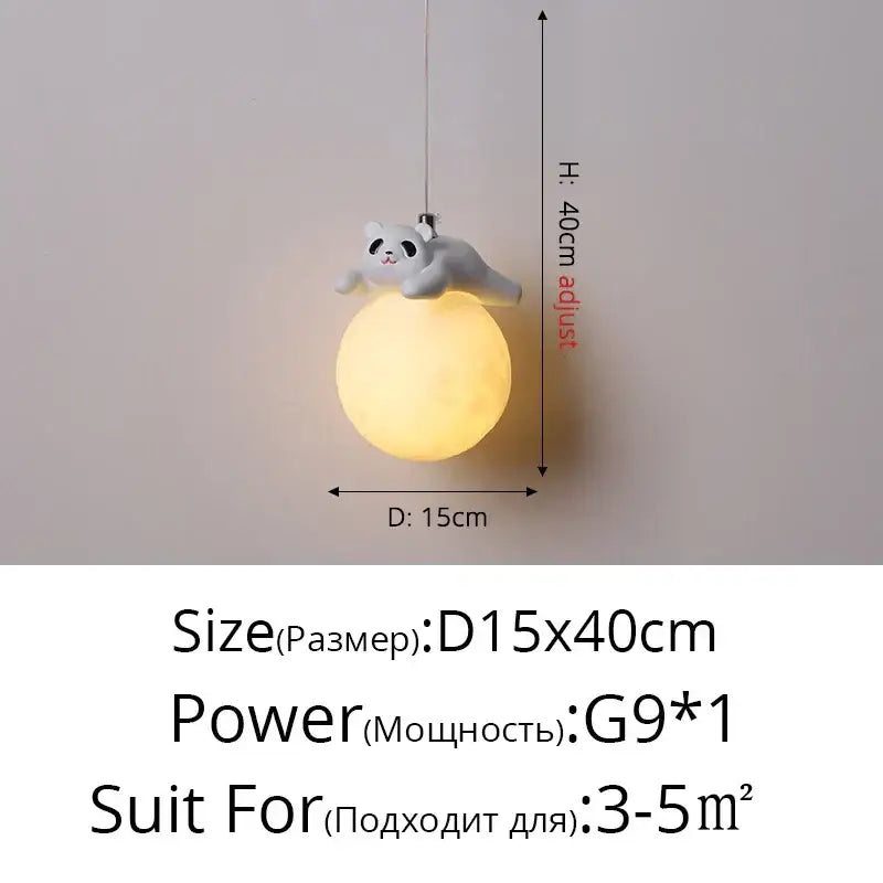 White Glass Panda Wall Lamp