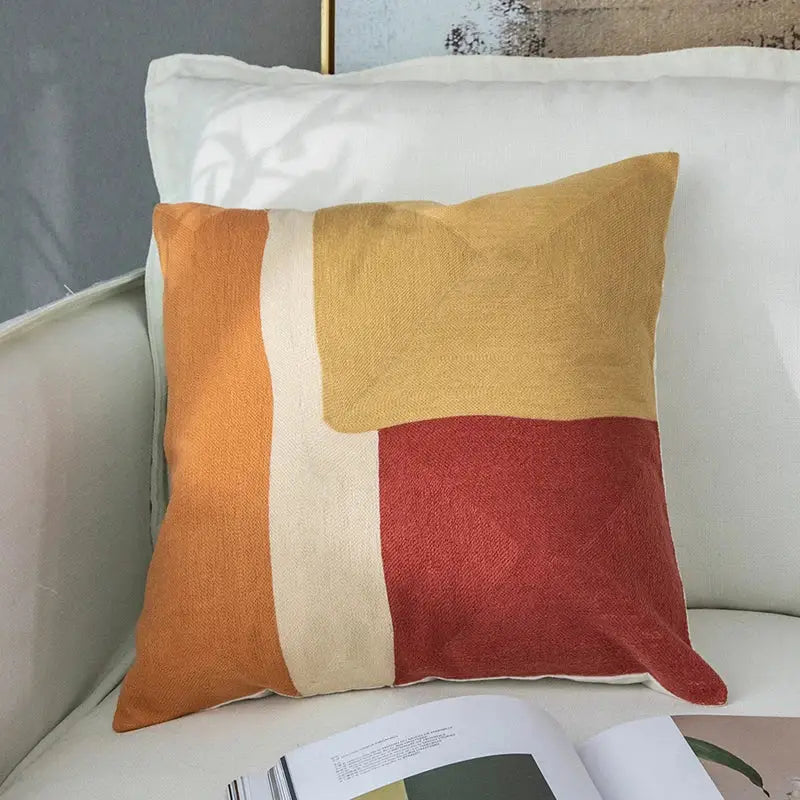 Geometric Embroidered Living Room Pillowcase