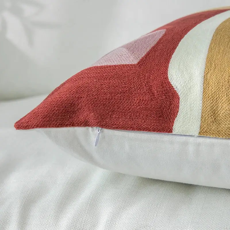 Geometric Embroidered Living Room Pillowcase
