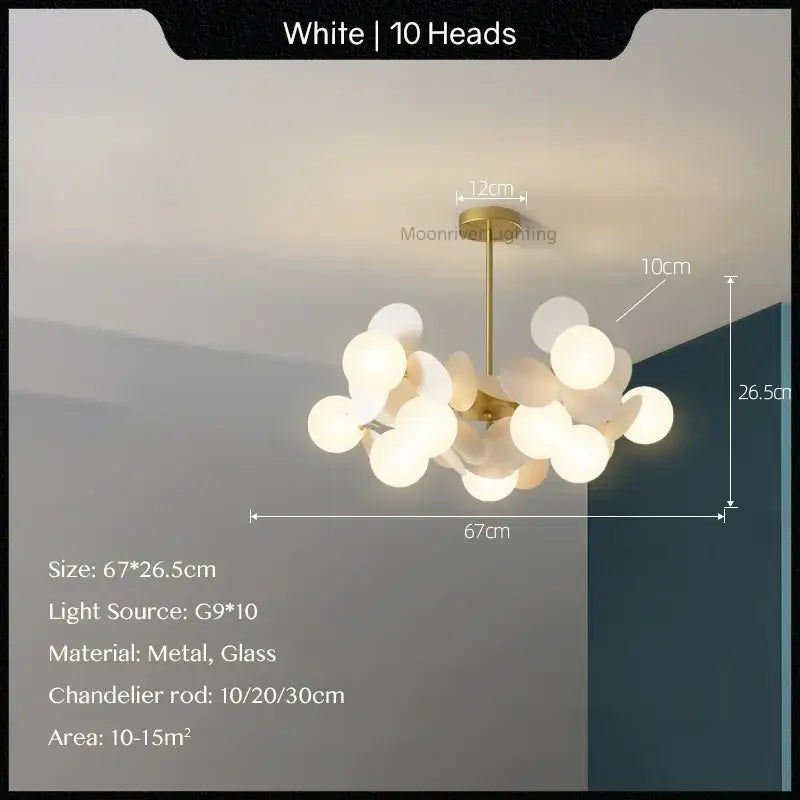 White Glass Ceiling Lamp