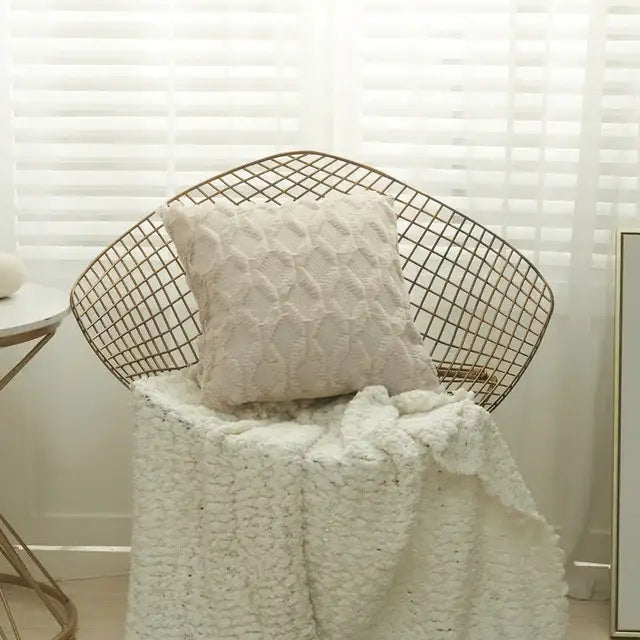 Pink Beige Embroidered Cushion