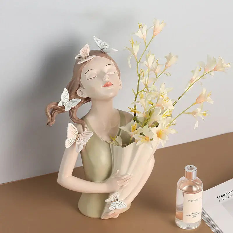 Pink Butterfly Resin Figure