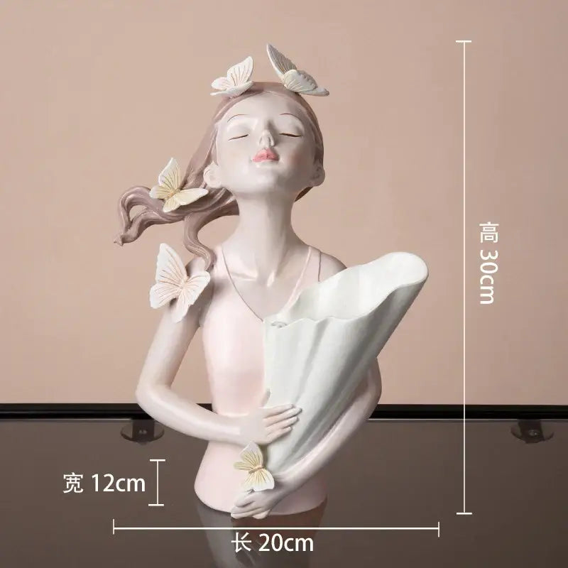 Pink Butterfly Resin Figure
