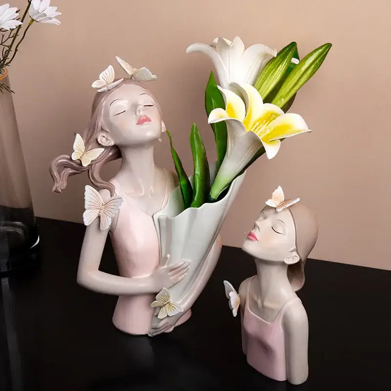 Pink Butterfly Resin Figure
