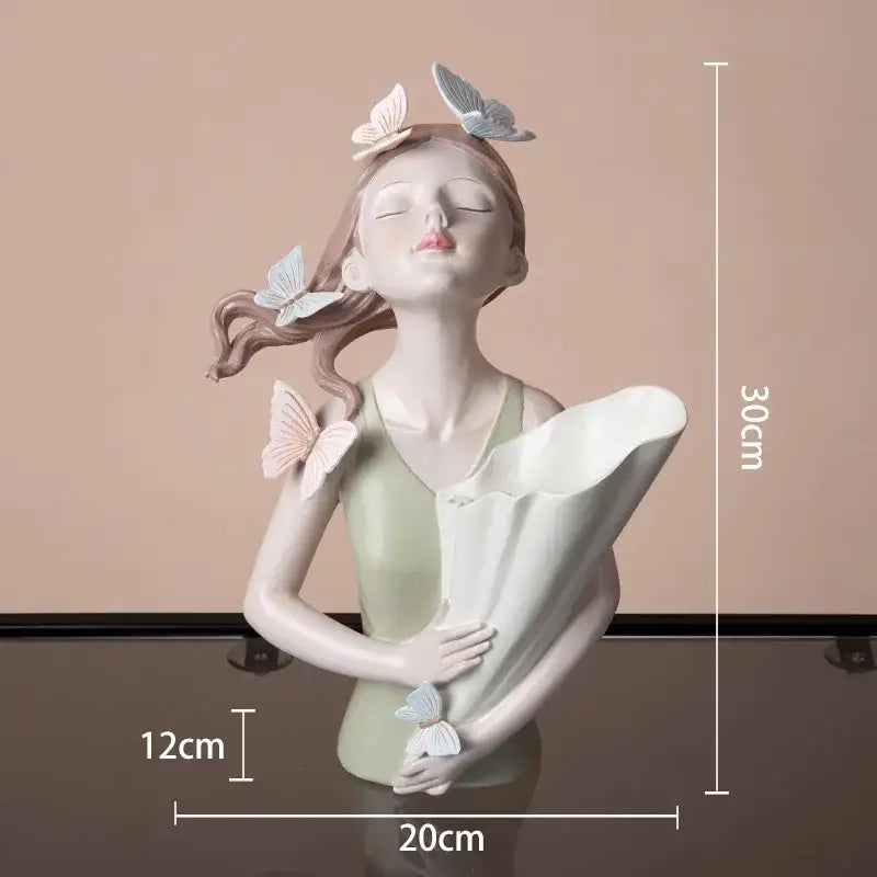 Pink Butterfly Sculpture Vase