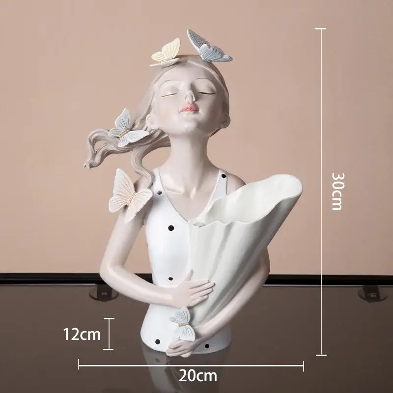 Pink Butterfly Sculpture Vase