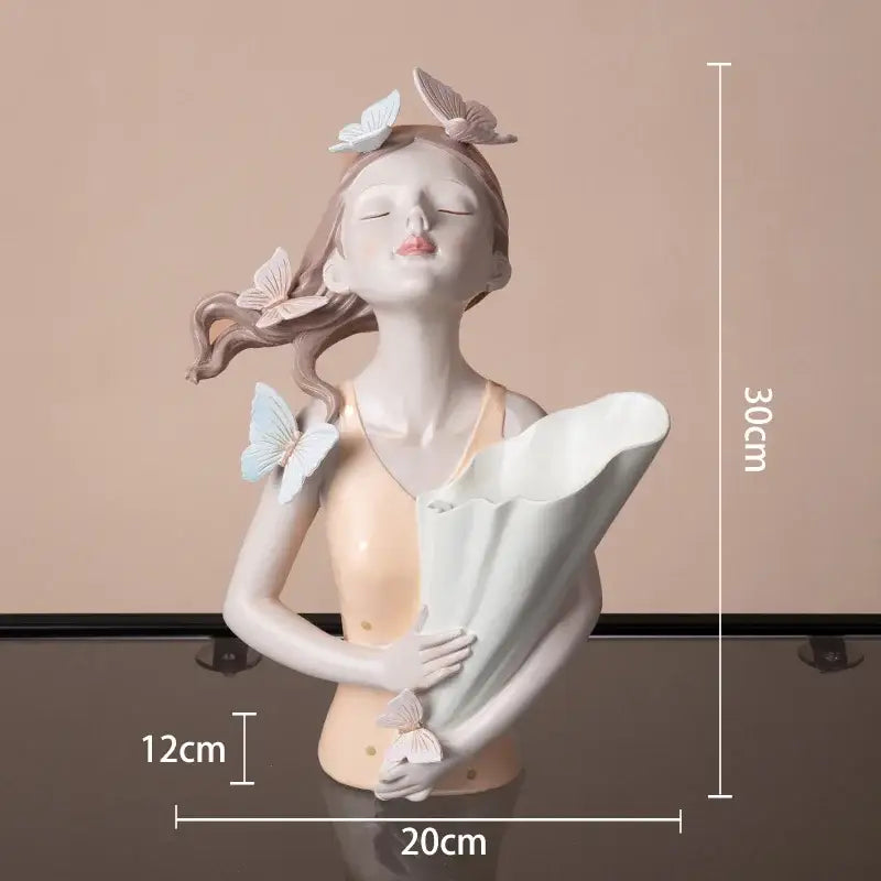 Pink Butterfly Sculpture Vase