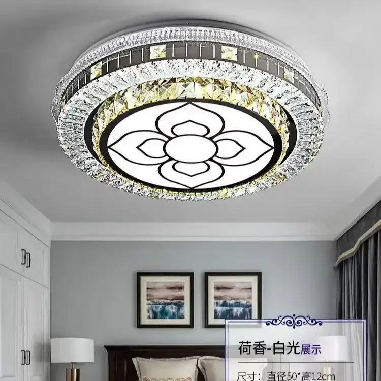 Pink Crystal Ceiling Lamp