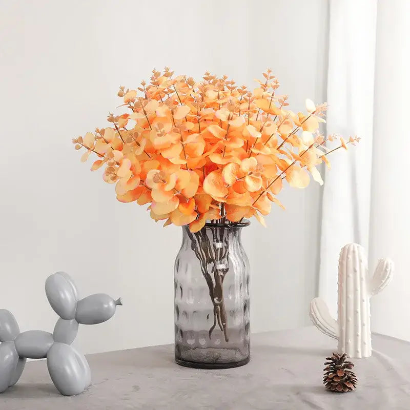 Pink Eucalyptus Glass Vase