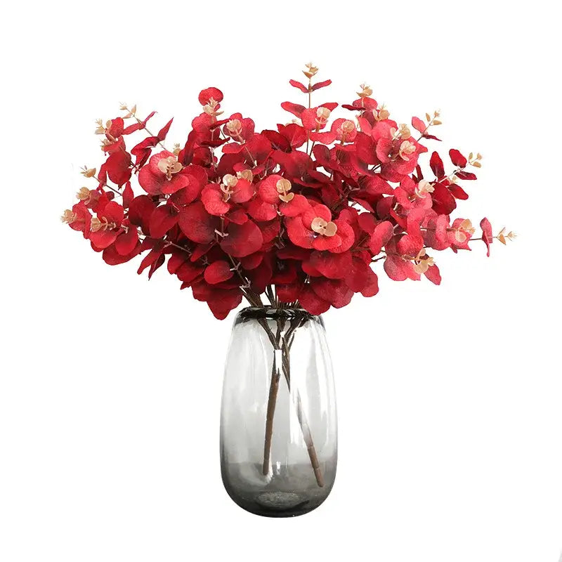 Pink Eucalyptus Glass Vase