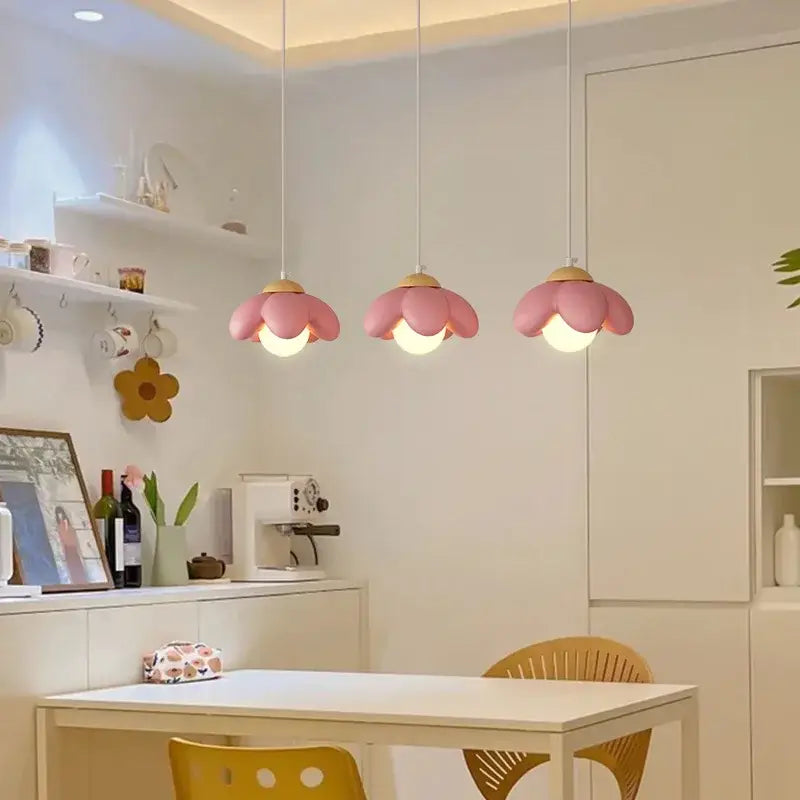 Pink Flower Pendant Light