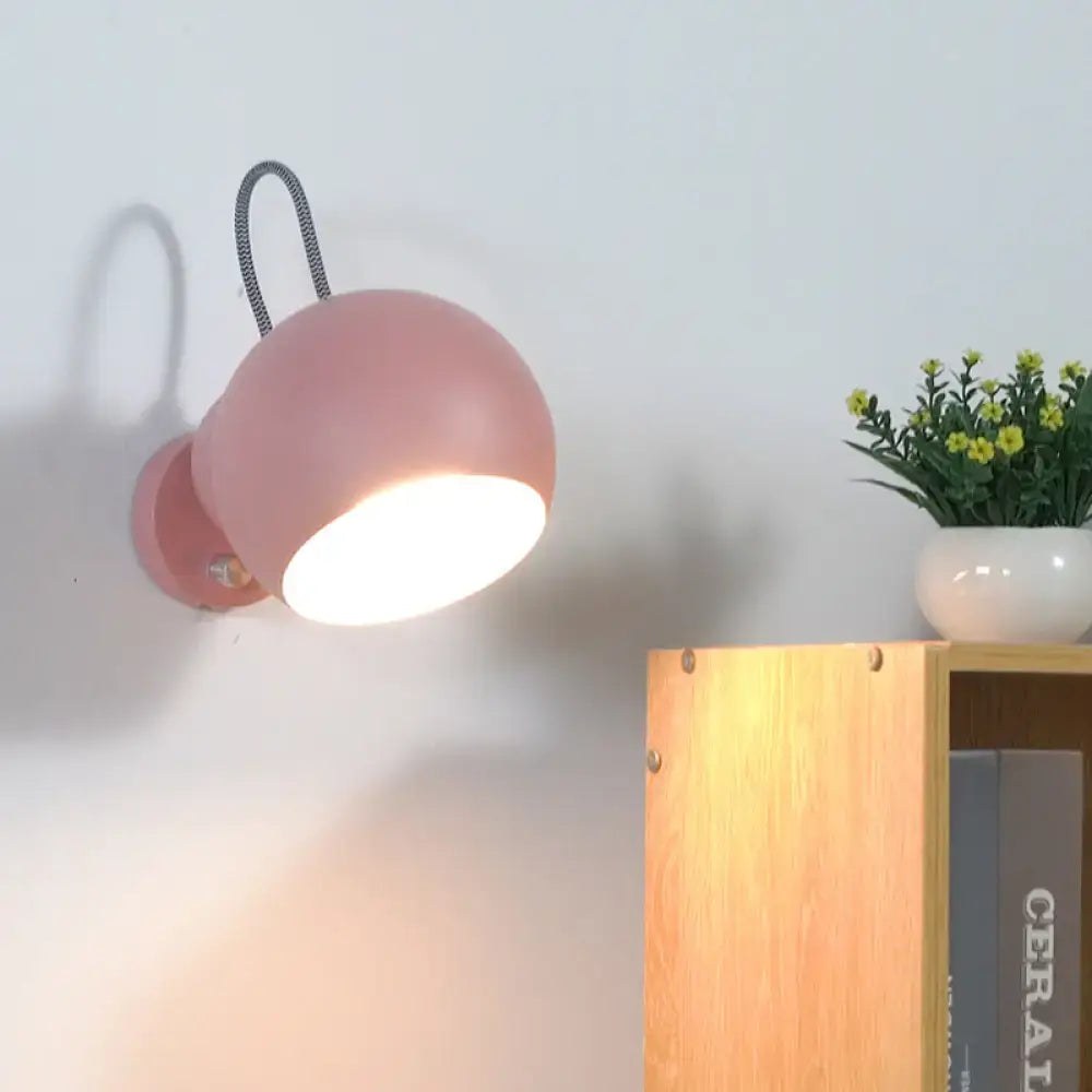 Pink Spherical Wall Lamp