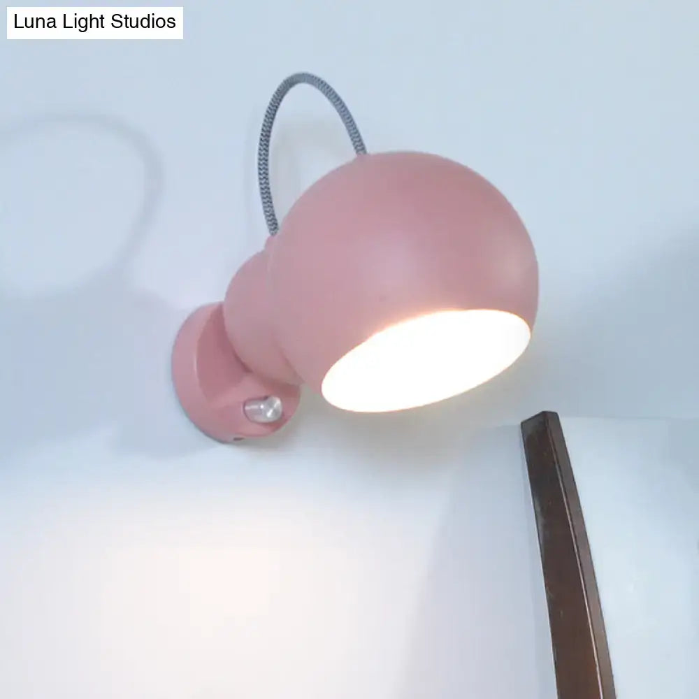 Pink Spherical Wall Lamp