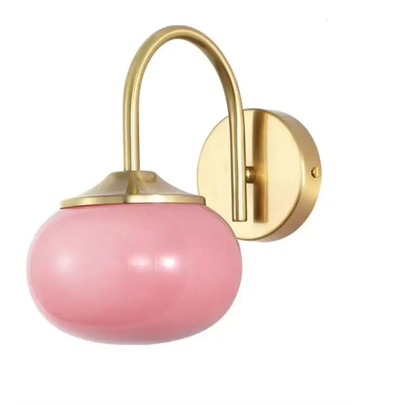 Pink White Glass Ball Sconce for Cozy Retreat