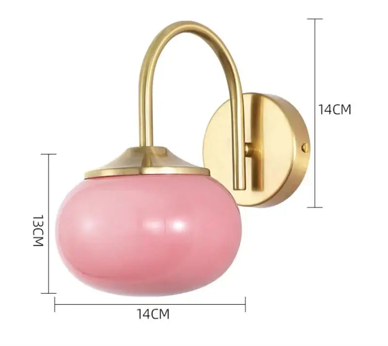 Pink White Glass Ball Sconce for Cozy Retreat